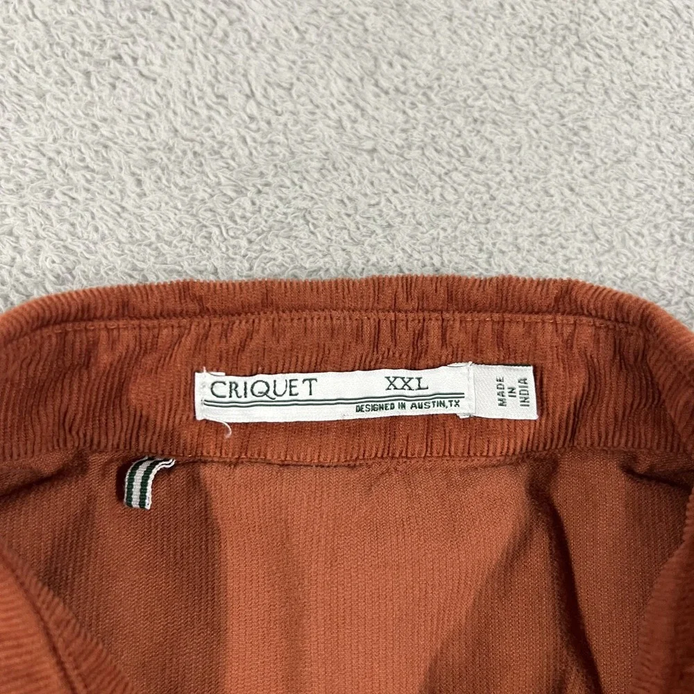 Criquet Corduroy Pearl Snap Shirt Mens 2XL Brown Pocket Golf Western